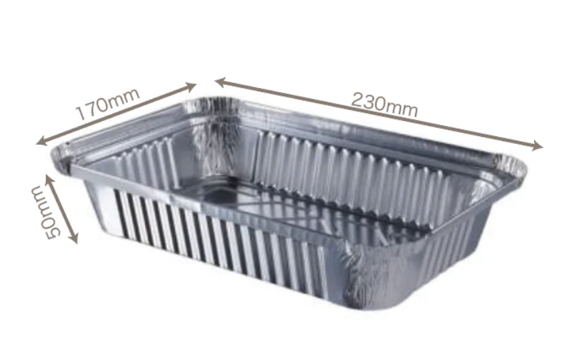 Rectangular Foil Containers & Lids 230*170*50mm 125pcs