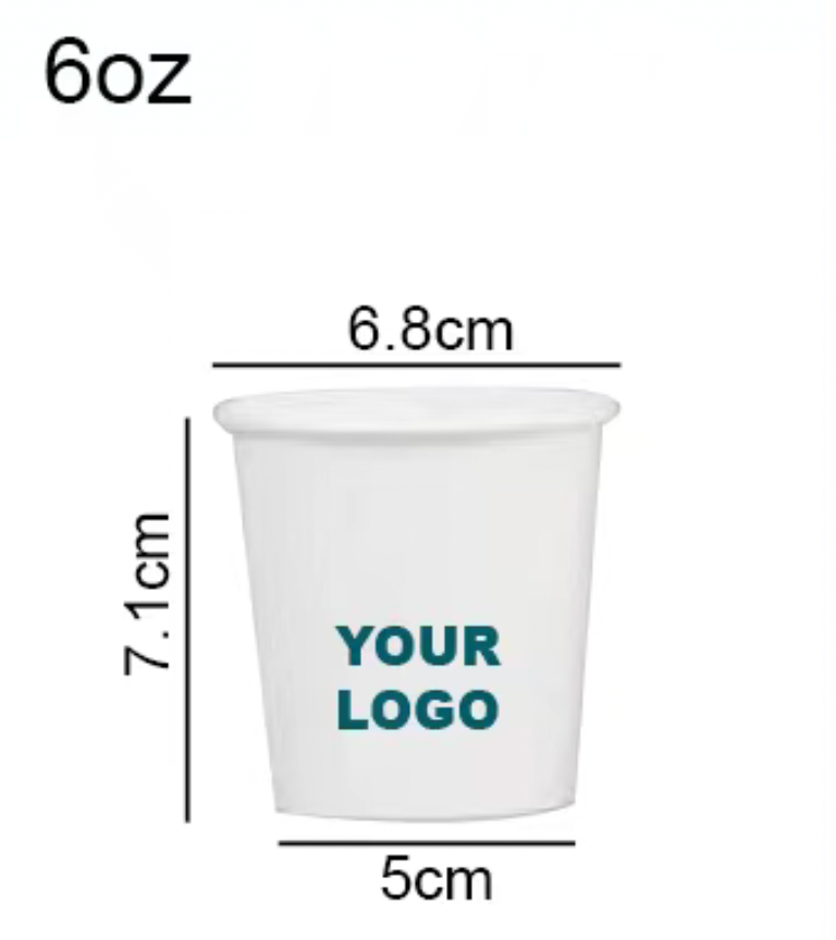 Personalised Paper Cups Single Wall 6oz - Perfect for All To-Go Drinks!