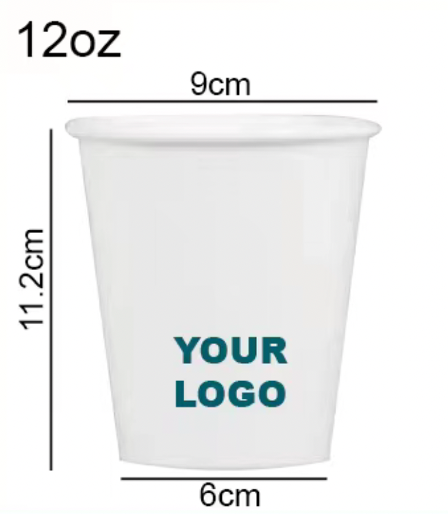 Personalised Paper Cups Single Wall 12oz - Perfect for All To-Go Drinks!