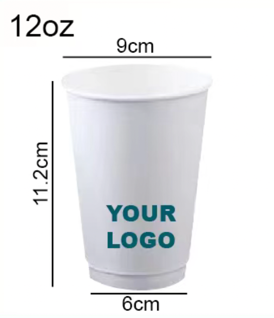 Personalised Paper Cups Double Wall 12oz - Perfect for All To-Go Drinks!