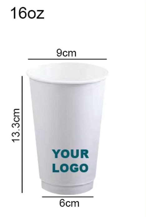Personalised Paper Cups Double Wall 16oz - Perfect for All To-Go Drinks!