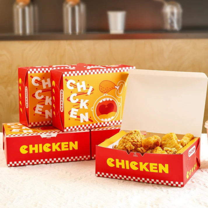Flip Cover Chicken Meal Box with Printing
