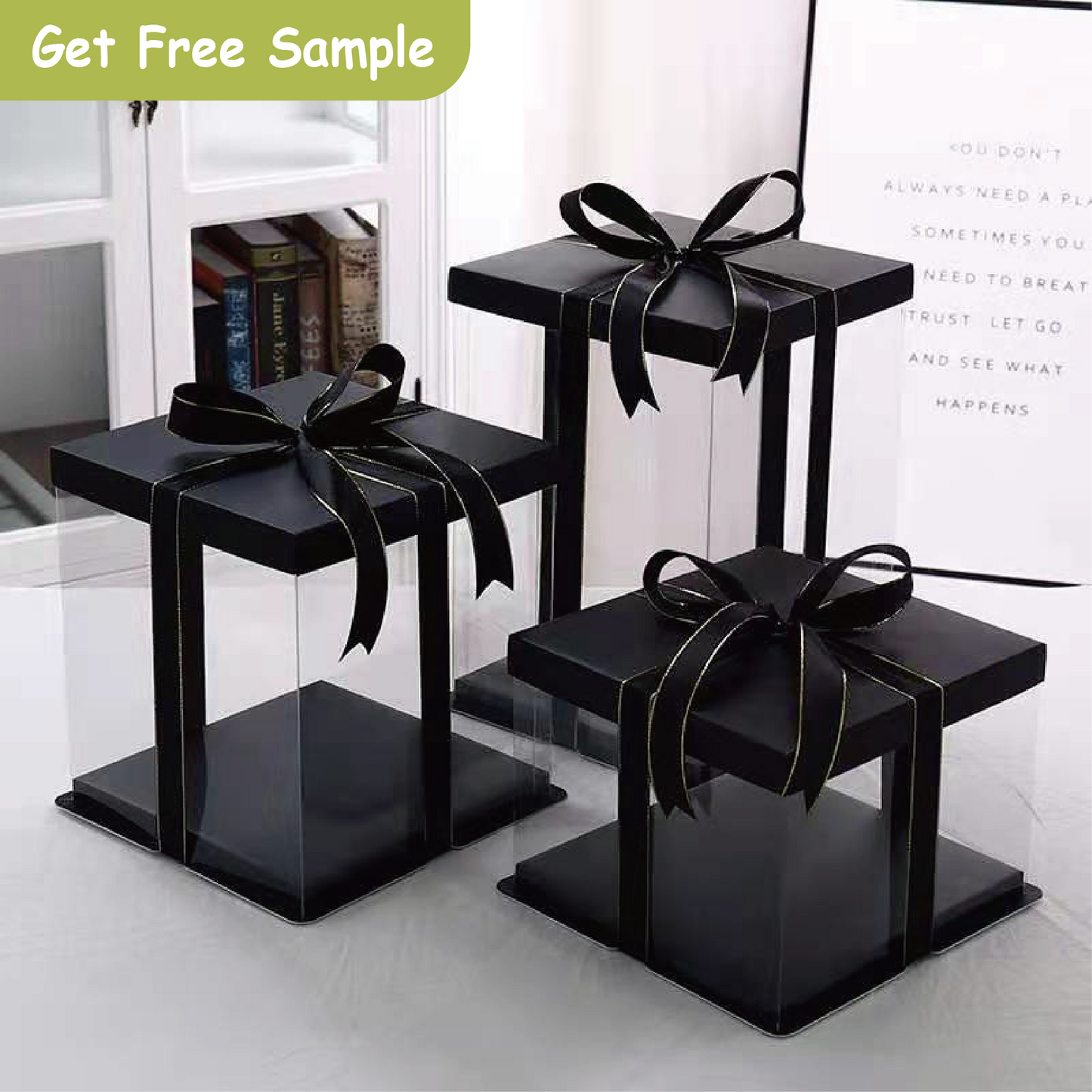 Wholesale Black Clear Cake Box | ETA 35-40days|Free Shipping