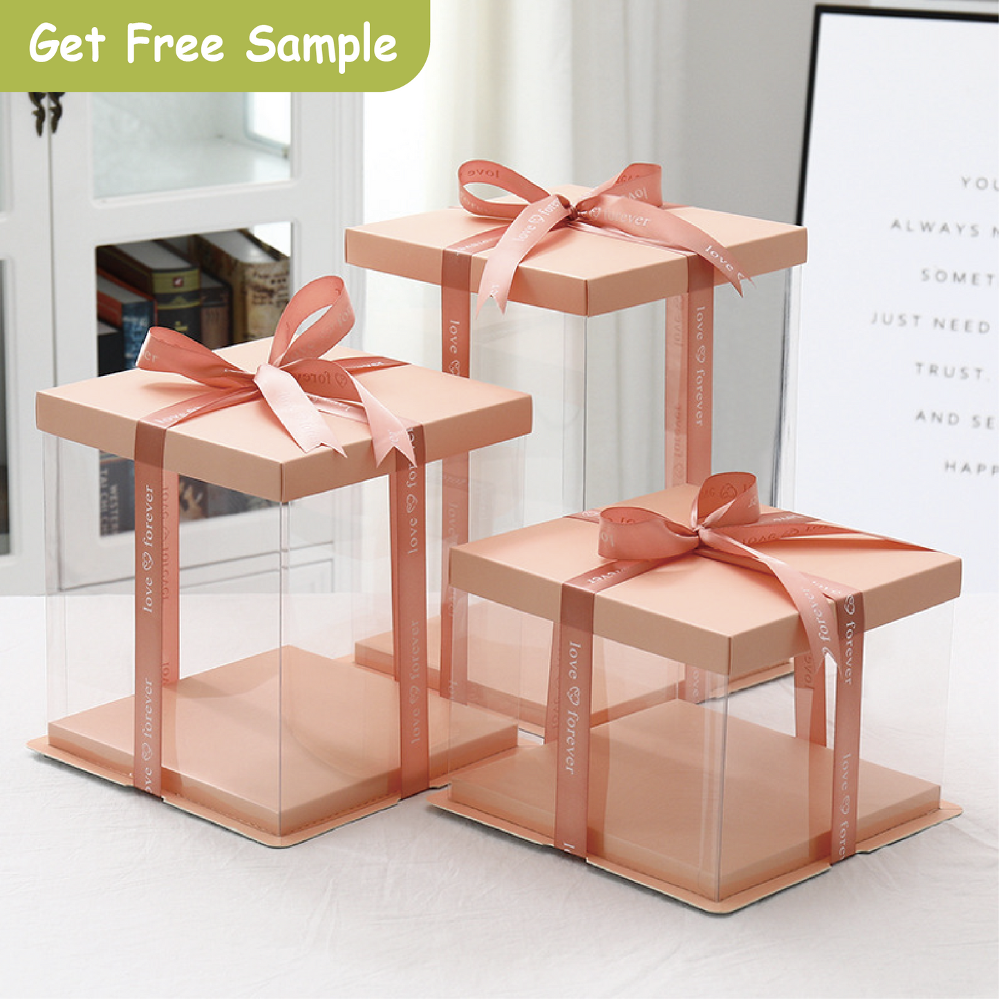 Wholesale Pink Clear Cake Box | ETA 35-40days|Free Shipping