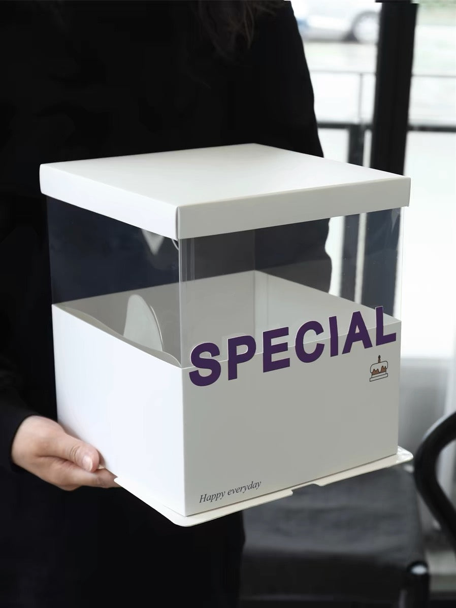 Custom Printed Square Clear Cake Box