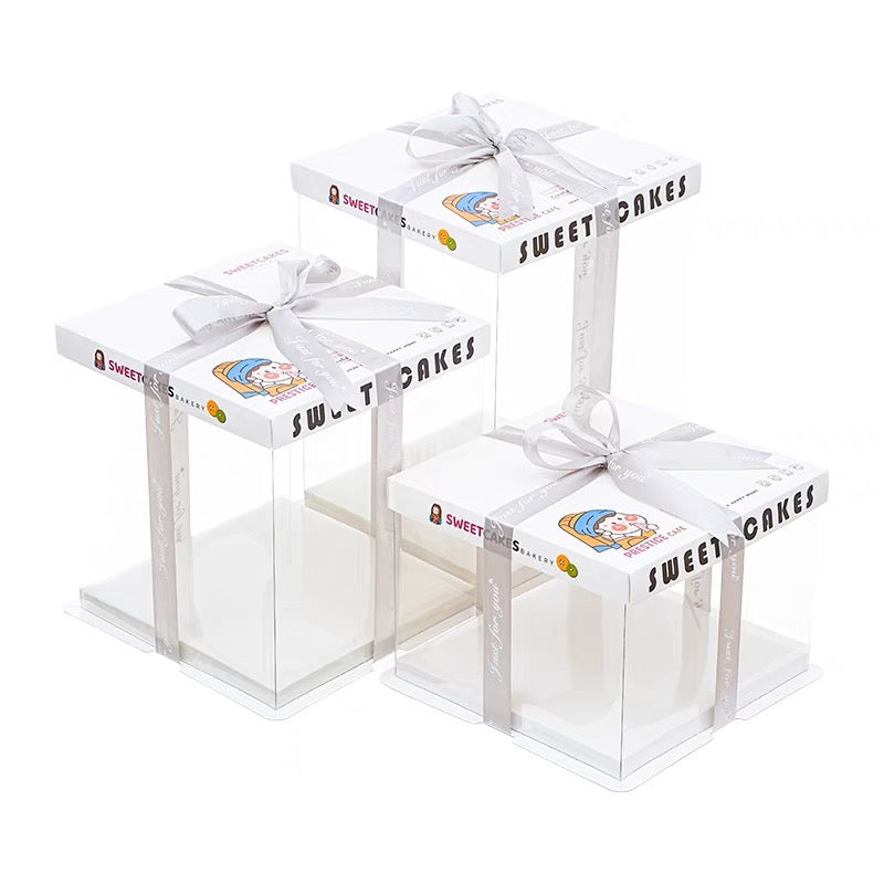 Custom Printed Square Clear Cake Box