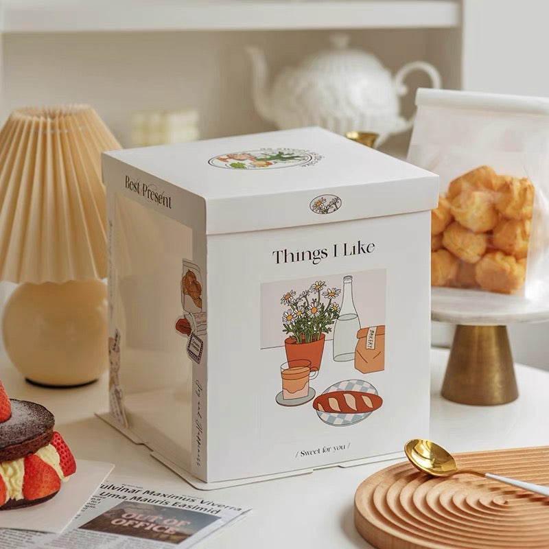 Custom Printed Square Clear Cake Box