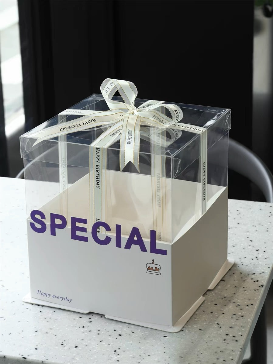 Custom Printed Square Clear Cake Box