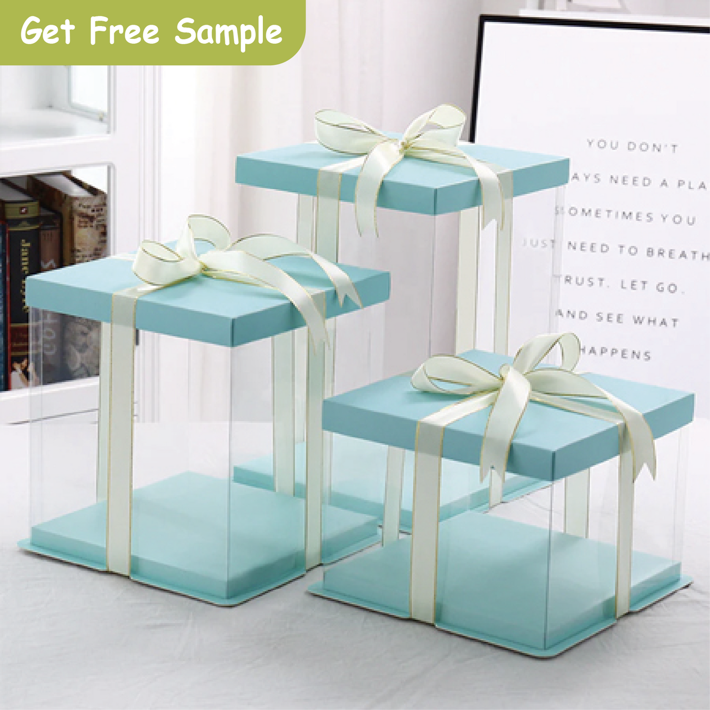 Wholesale Blue Clear Cake Box | ETA 35-40days|Free Shipping