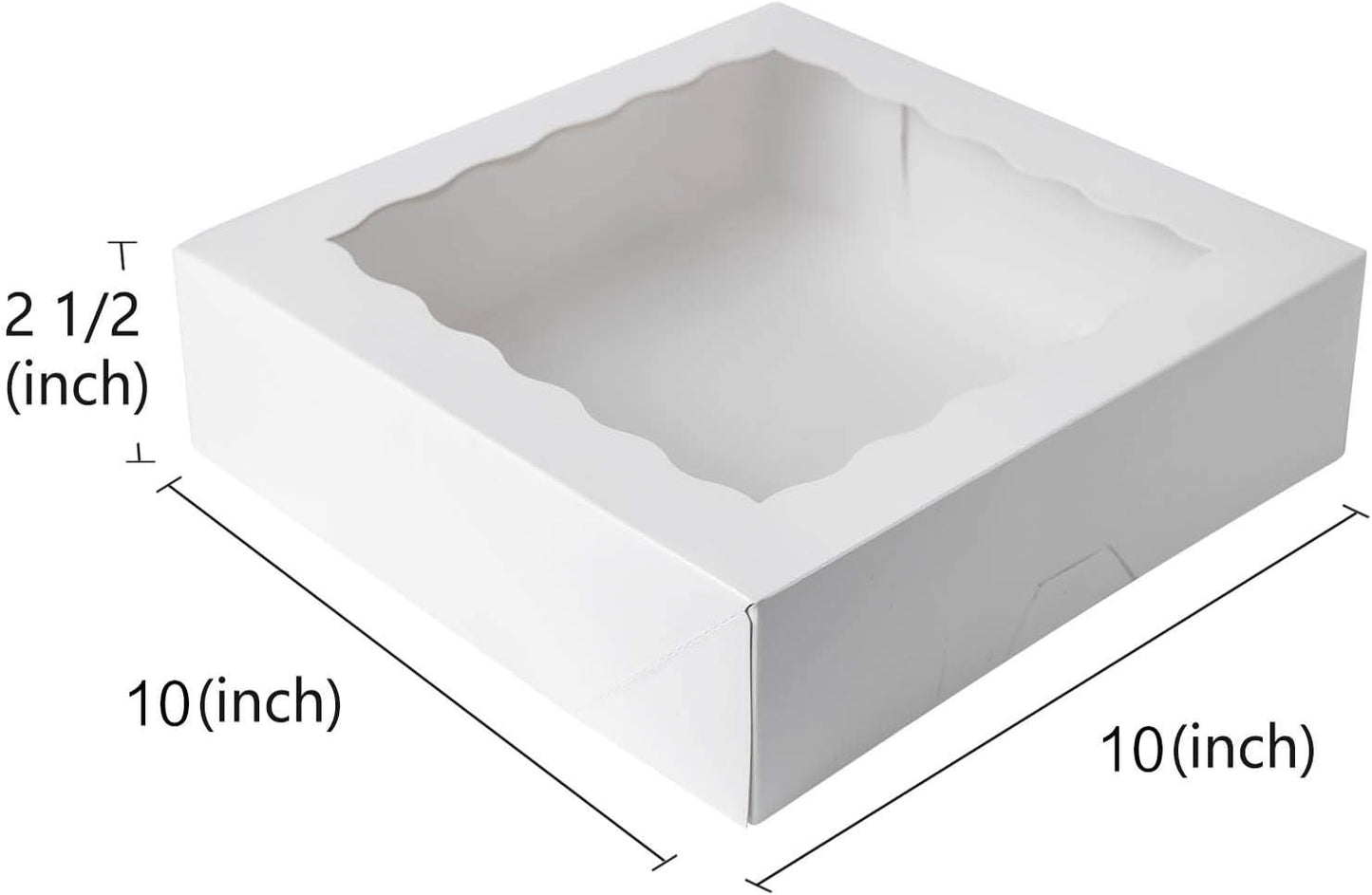 Window Cake Box 10x10x2.5inch 50pcs