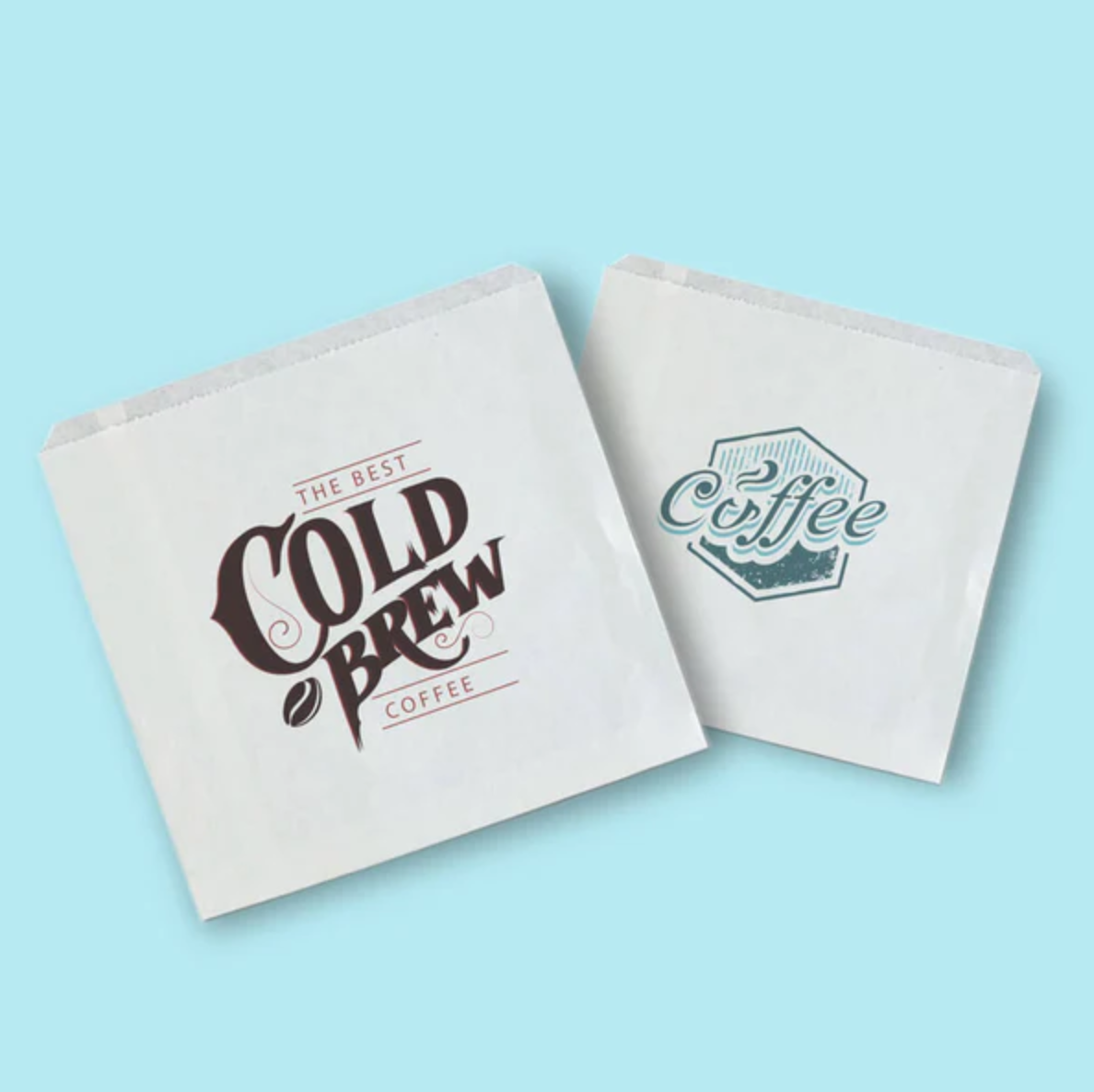 Printed Greaseproof Bags 175mm x 175mm (7 x 7") (White / Unstrung)