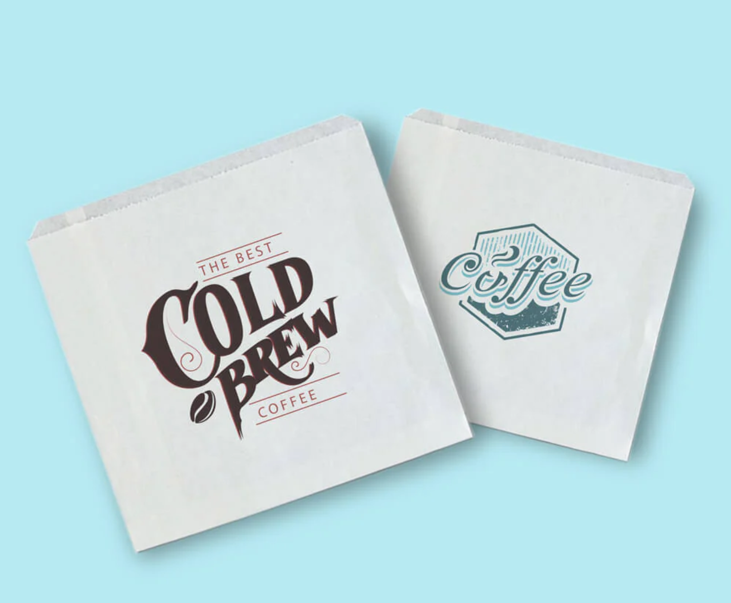 Printed Greaseproof Bags 250 x 250mm (10 x 10") (White / Unstrung)