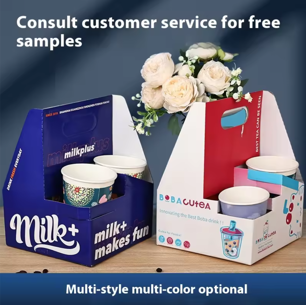 Custom Print Drink Carriers - 4 cups