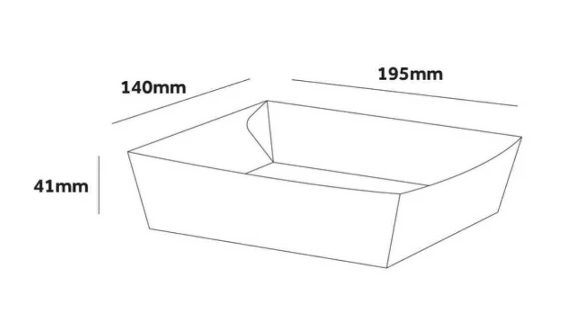 Custom Print Recyclable Kraft Paper Food Tray - Medium (Glued)
