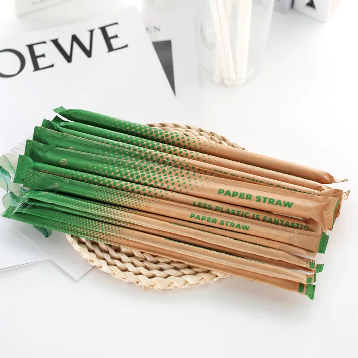 Custom Paper Wrapped Paper Straws