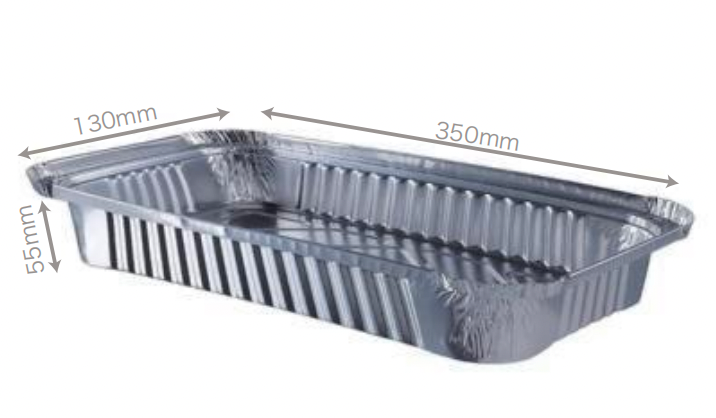 Rectangular Foil Containers & Lids 350*130*55mm 125pcs