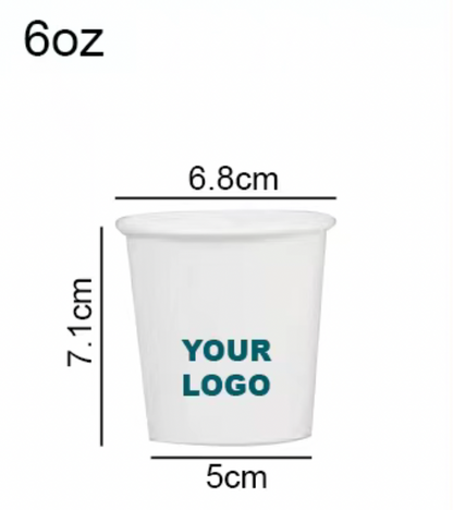 Personalised Paper Cups Single Wall 6oz - Perfect for All To-Go Drinks!