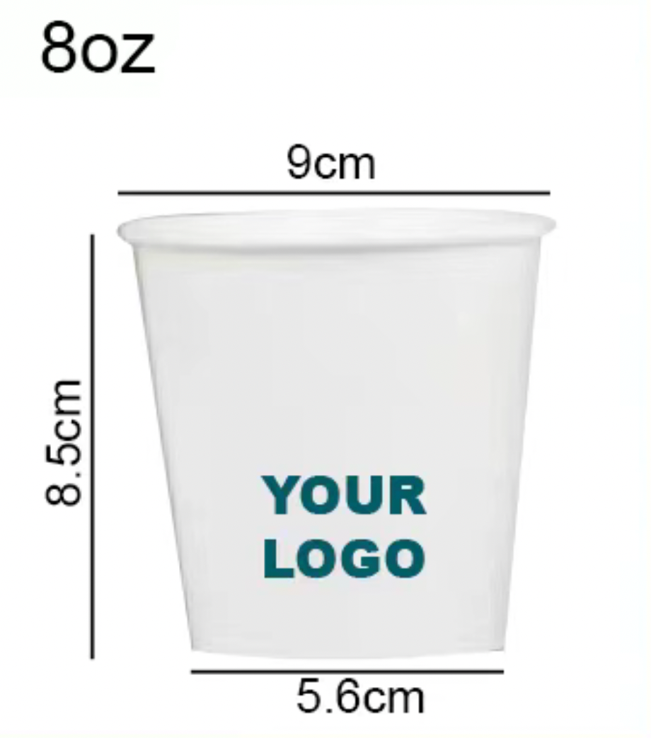 Personalised Paper Cups Single Wall 8oz - Perfect for All To-Go Drinks!