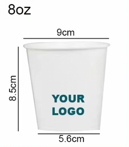 Personalised Paper Cups Single Wall 8oz - Perfect for All To-Go Drinks!