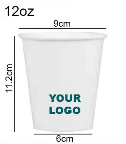 Personalised Paper Cups Single Wall 12oz - Perfect for All To-Go Drinks!