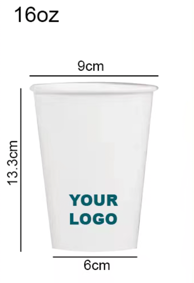 Personalised Paper Cups Single Wall 16oz - Perfect for All To-Go Drinks!
