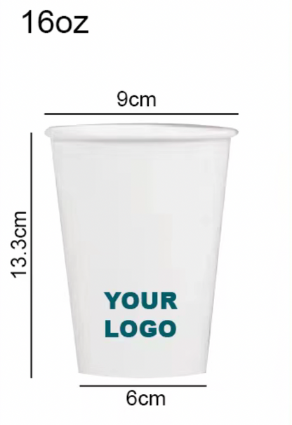 Personalised Paper Cups Single Wall 16oz - Perfect for All To-Go Drinks!