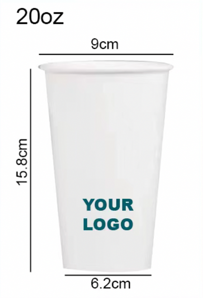 Personalised Paper Cups Single Wall 20oz - Perfect for All To-Go Drinks!