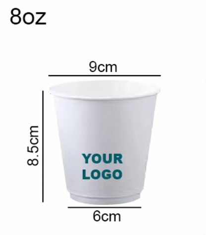Personalised Paper Cups Double Wall 8oz - Perfect for All To-Go Drinks!