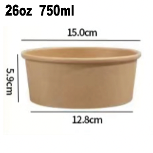 Custom printed paper bowls 750ml