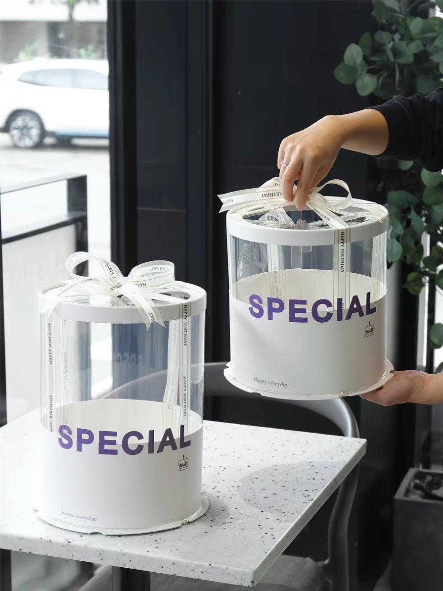 Custom Printed Round Clear Cake Box