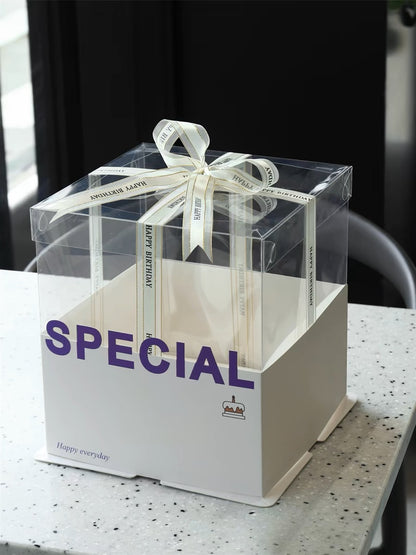 Custom Printed Square Clear Cake Box
