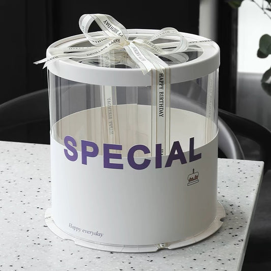 Custom Printed Round Clear Cake Box