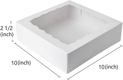 Window Cake Box 10x10x2.5inch 50pcs