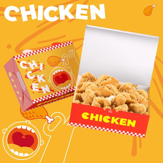 Flip Cover Chicken Meal Box with Printing