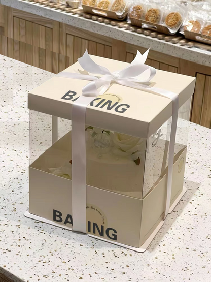 Custom Printed Square Clear Cake Box