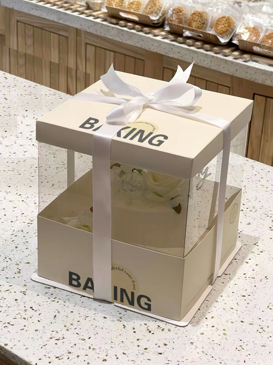 Custom Printed Square Clear Cake Box