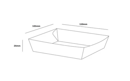 Custom Print Recyclable Kraft Paper Food Tray - X Small (Glued)