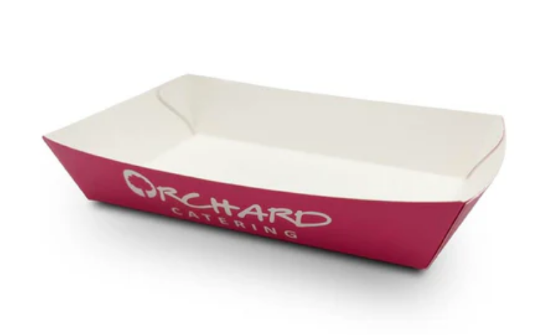 Custom Print Recyclable Kraft Paper Food Tray - X Small (Glued)