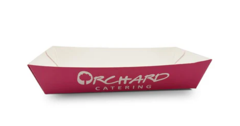 Custom Print Recyclable Kraft Paper Food Tray - X Small (Glued)