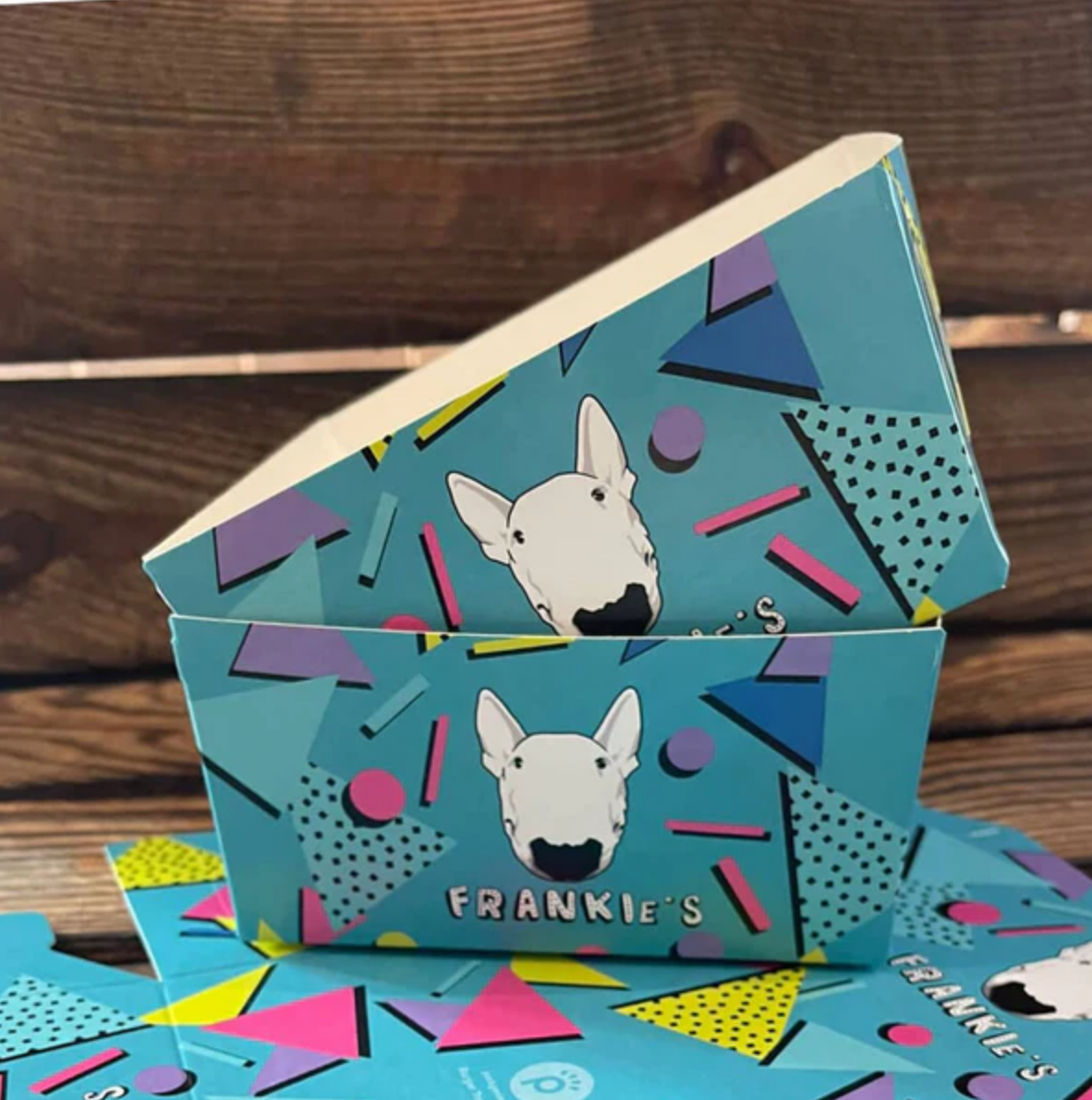 Custom Print Recyclable Kraft Paper Burger Tray - Flat Pack