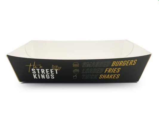 Custom Print Recyclable Kraft Paper Food Tray - Medium (Glued)